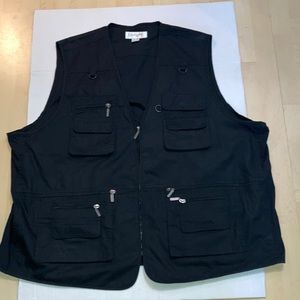 Olympina fishing utility vest black side 6XL